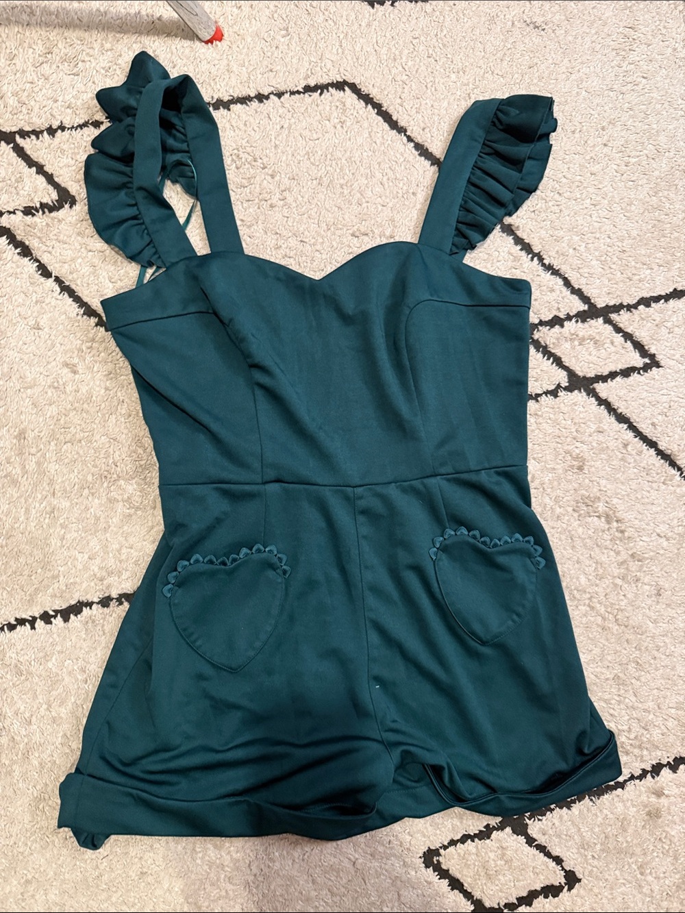 collectif lisa plain green playsuit XL - Picture 2 of 5